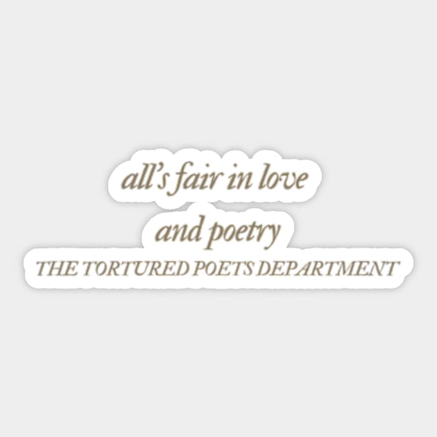 the tortured poets department Sticker by canderson13